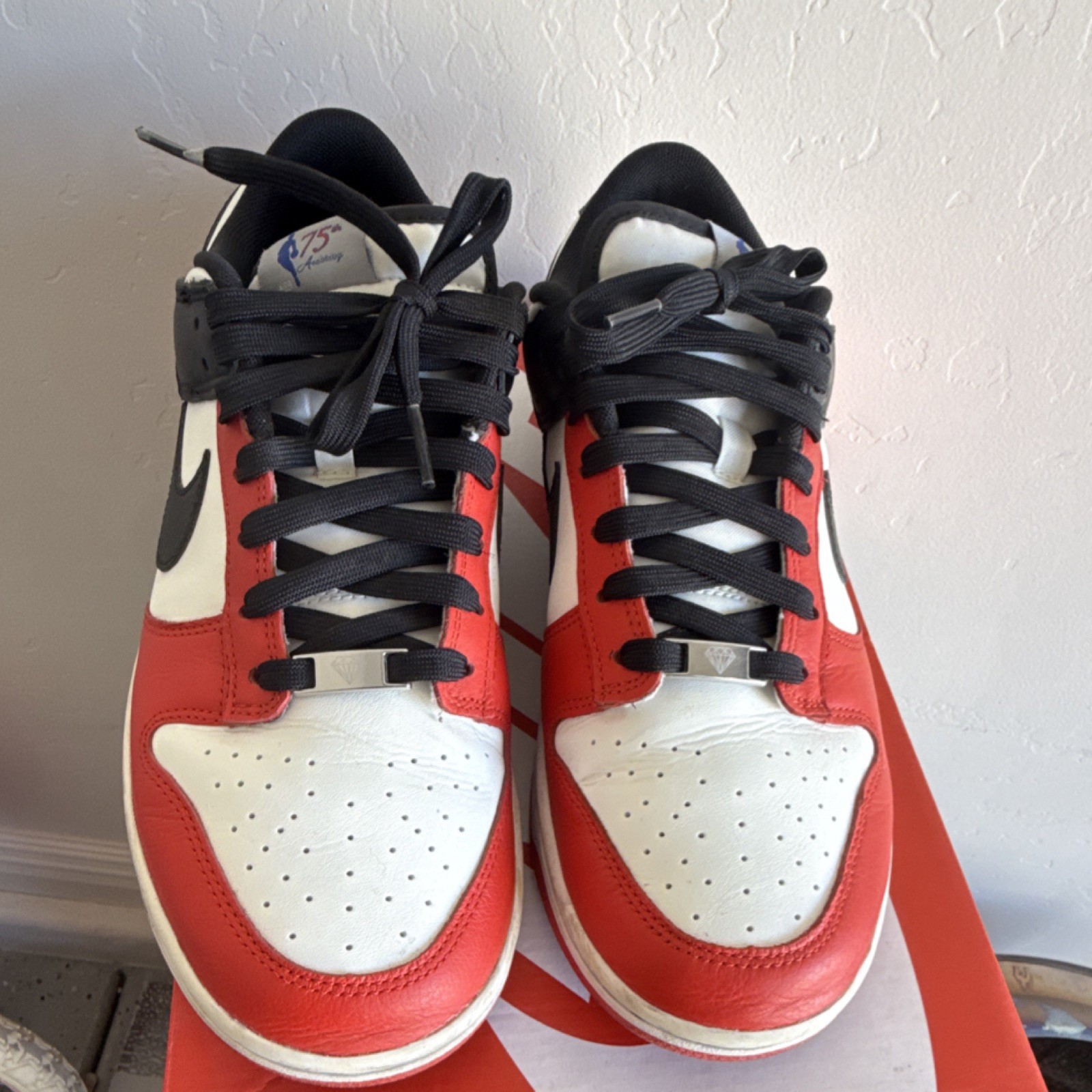 Nike Dunk Low Retro EMB Sail Black Chile Red 75th Anniversary Bulls DD3363-100