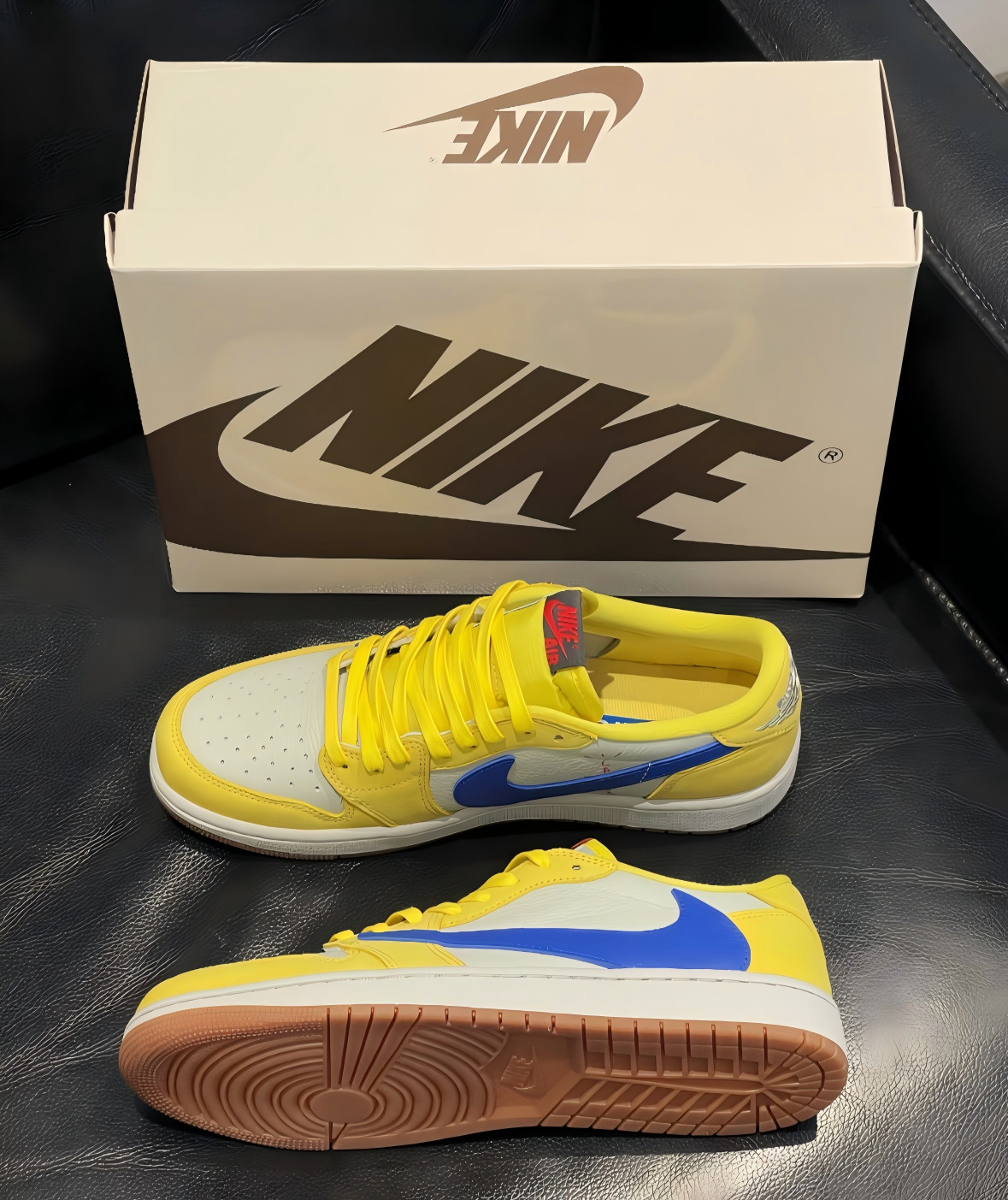 Men’s Travis Scott x Jordan 1 Low OG “Canary Yellow” Sneakers US Size 7-12