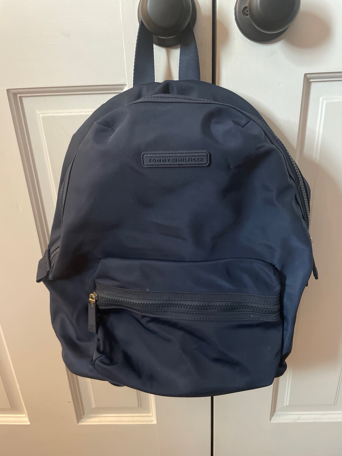 Tommy Hilfiger Navy Blue Nylon Backpack Mini Classic Rubber Logo Pack School