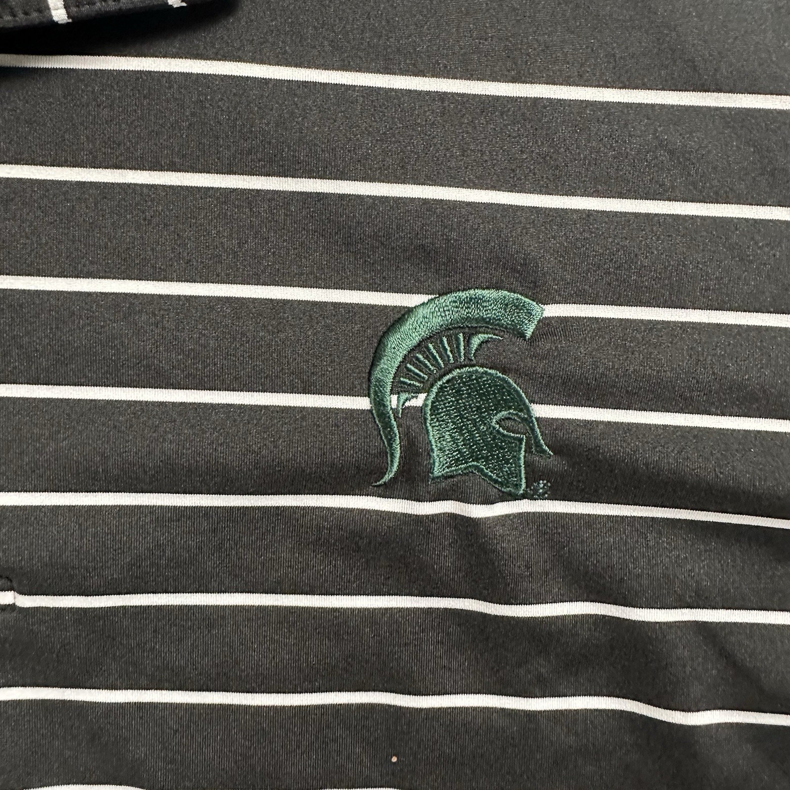 Peter Millar Michigan State Spartans Polo Mens Xl Black Summer Comfort Shirt