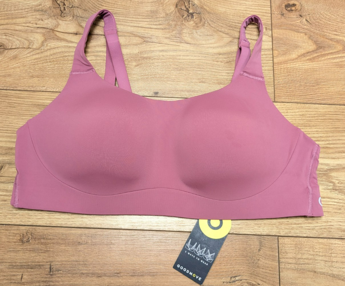 M&S GoodMove Flexifit Raspberry Unwired Medium Support Sports Bra UK 40C