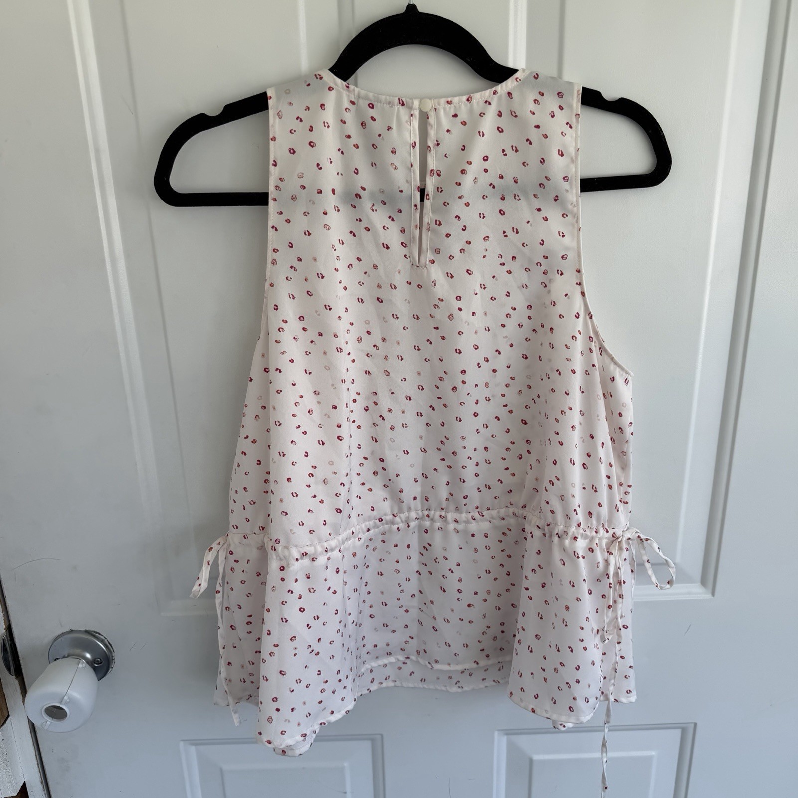 Worthington Women’s Patterned Tank Top Blouse Size M White And Red EUC
