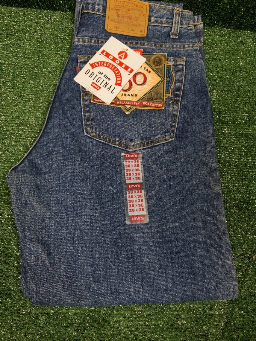 Vtg Levi’s 550 Deadstock Relaxed Fit Tapered Jeans Mens 38×36 90s USA Made NWT