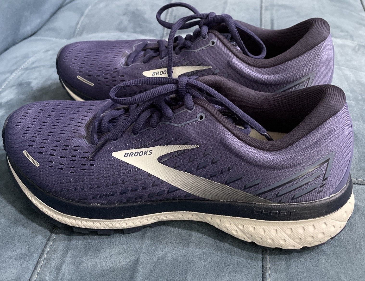 Brooks Ghost 13 M 7.5 / W 9 Running Shoe Blue Gray Cushion Neutral 110348 1D 467