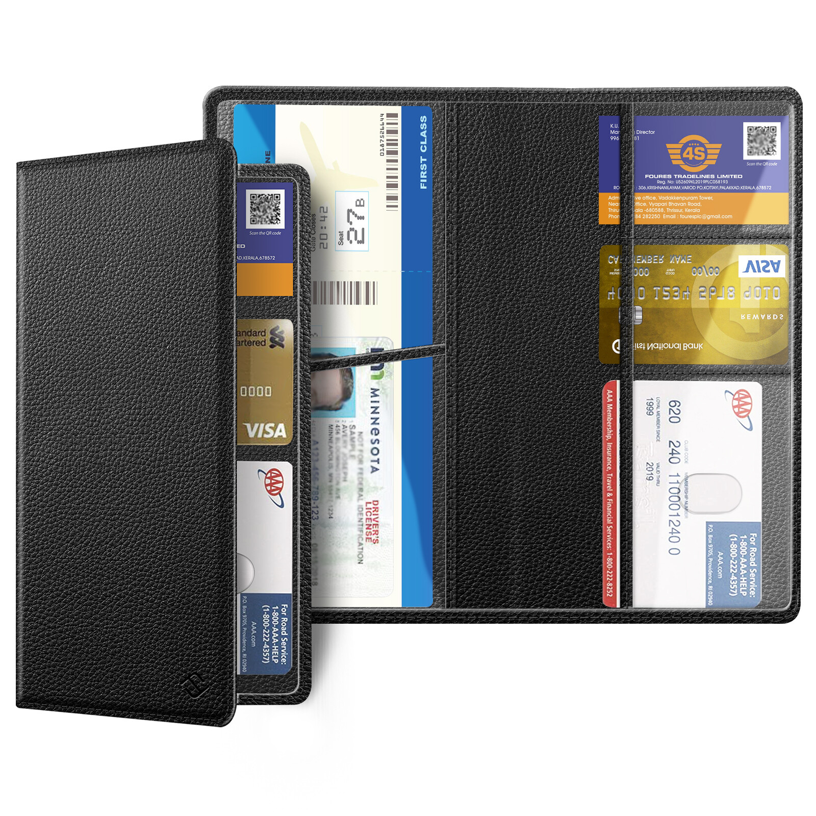 Premium Car Registration and Insurance Card Holder Vehicle Card Organizer Wallet