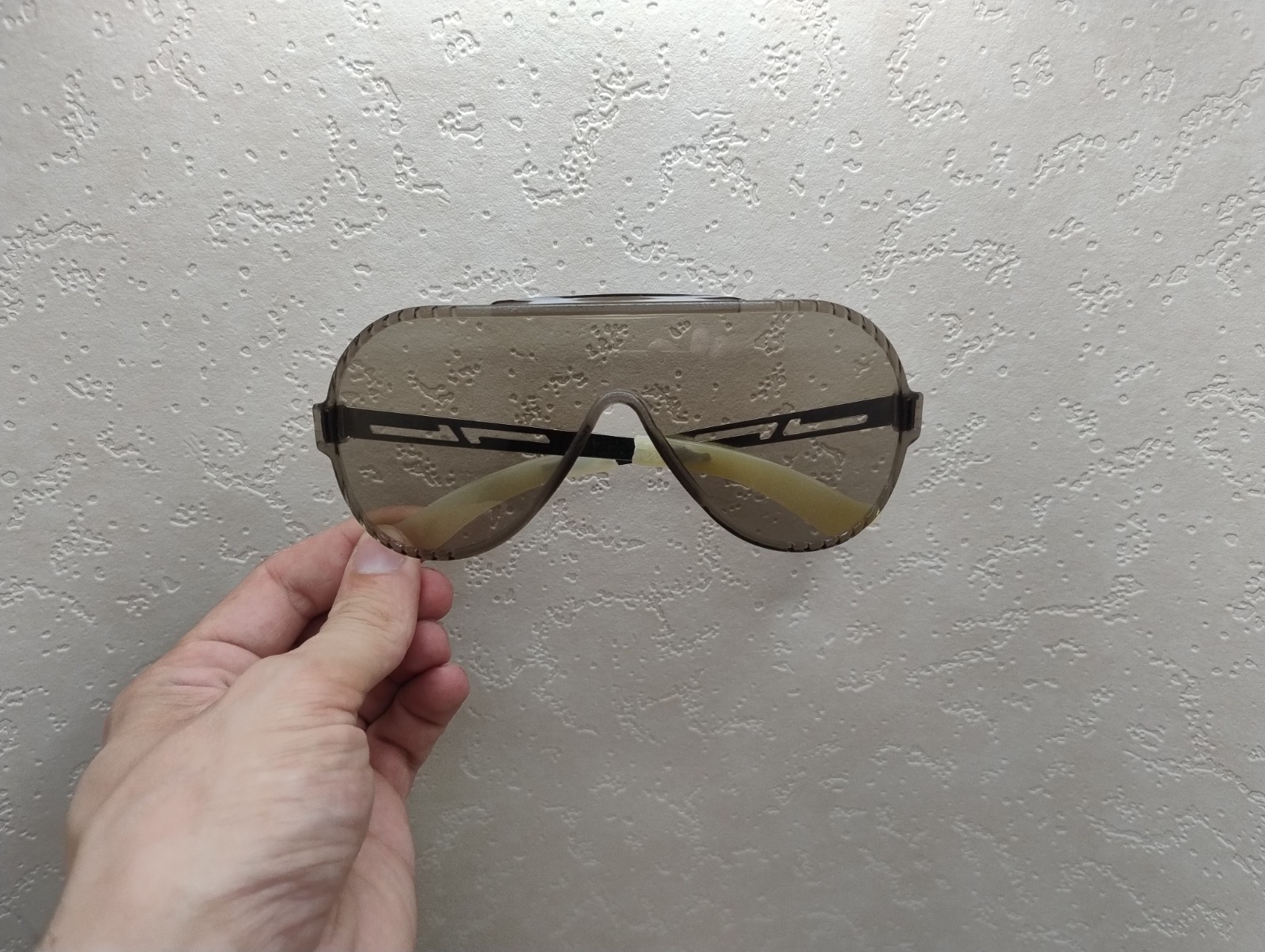 Vintage Soviet Sunglasses 80s 90s Maska Shield Smoke Lens Retro Eyewear USSR NOS