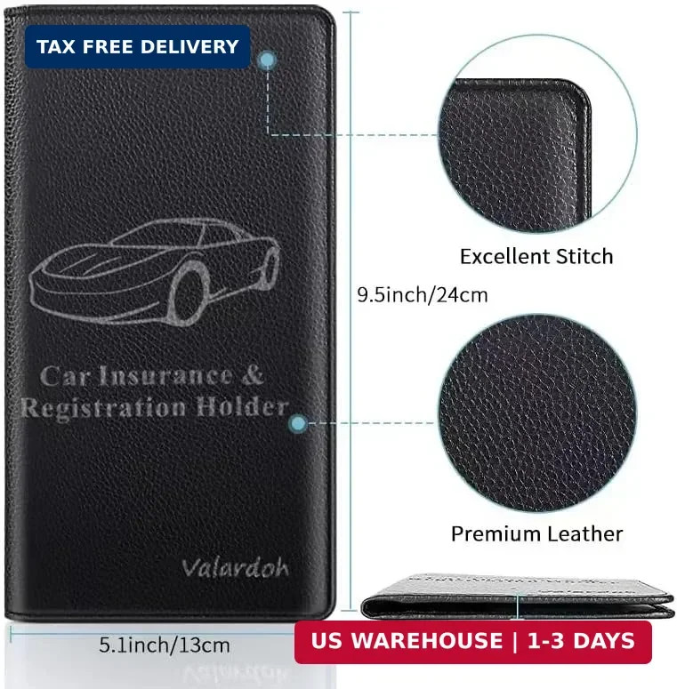 Valardoh Premium Car Registration and Insurance Card Holder, Car Document Holder