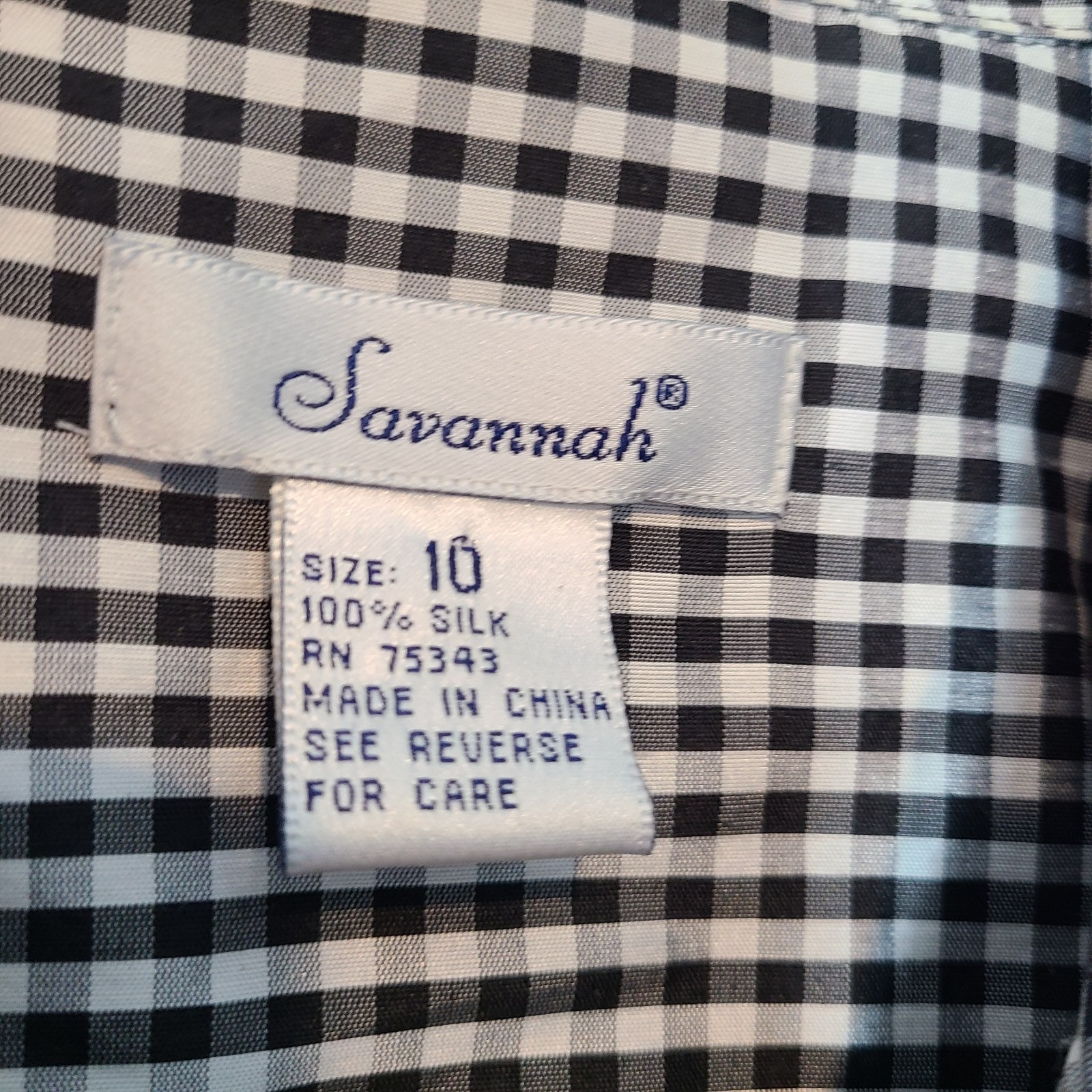 Vtg Womens Silk Button Down Top Tailored Gingham Euro Summer Old Money Preppy 10