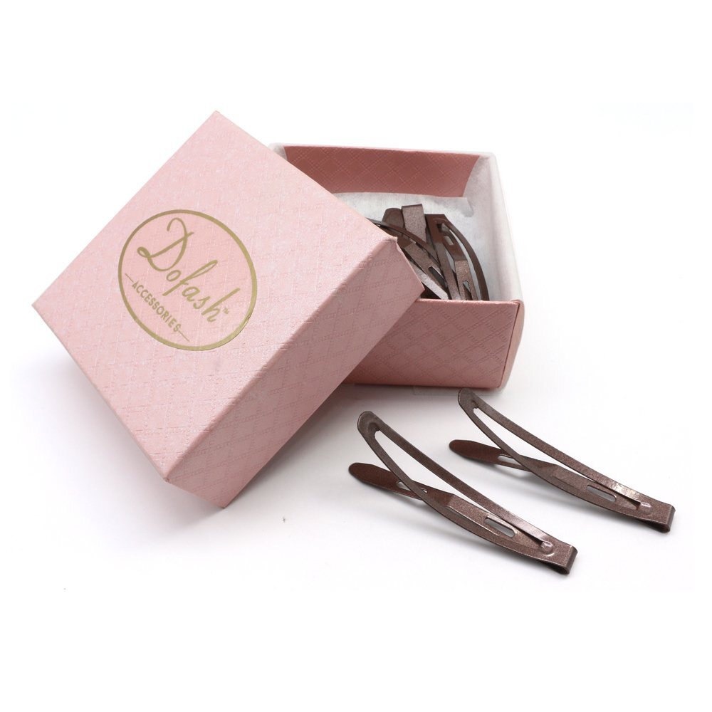 Dofash 12Pcs 6CM/2.36IN Metal Slim Snap Hair Clips Long Hair Barrettes Hair A…