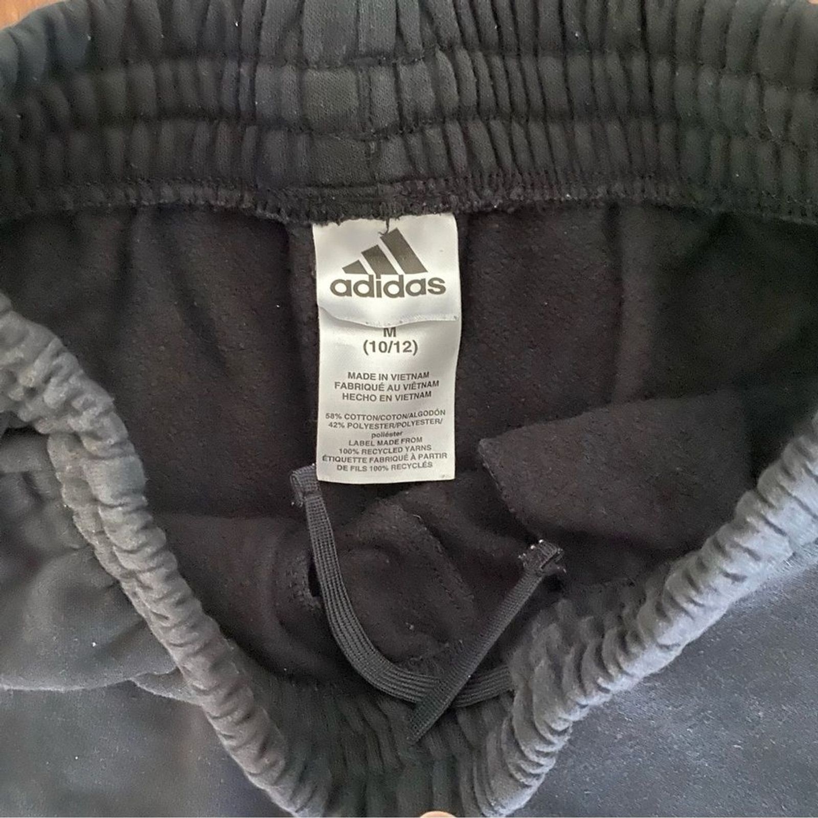 Adidas Pants Sweatpants joggers Black active loungewear Kids M 10/12