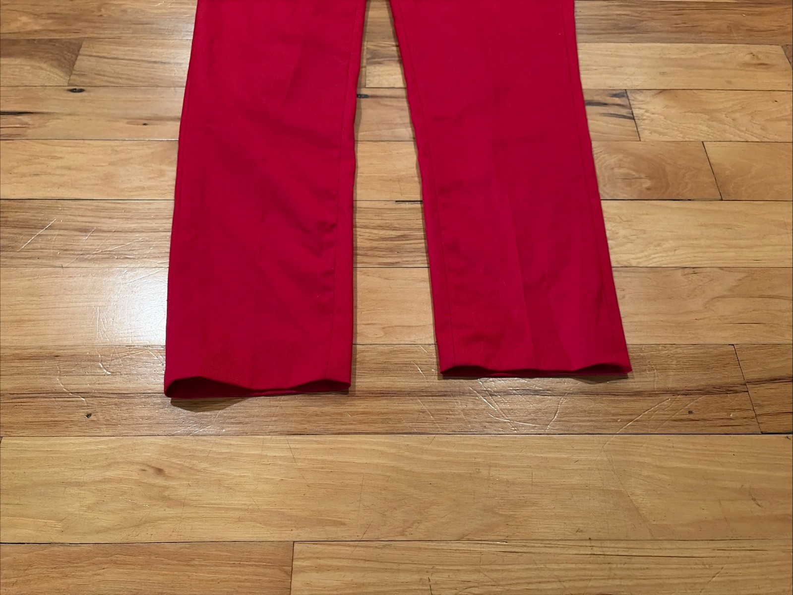 Lineage Dress Polyester Spandex Flat Front Red Casual Pants Mens 32 x 30 Retro