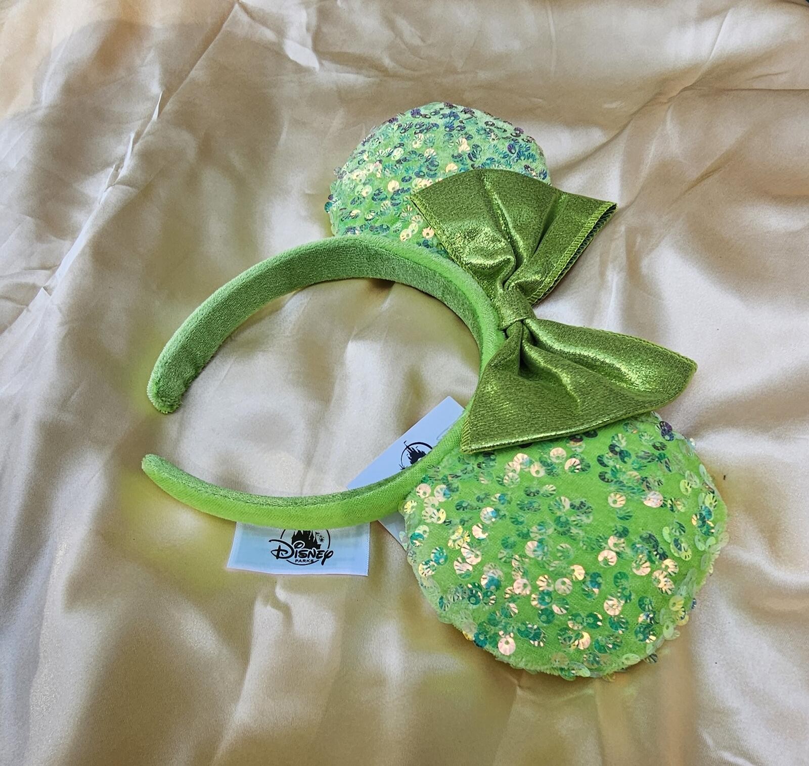 Disney Neon Green Sequin Minnie Ears Headband Lime