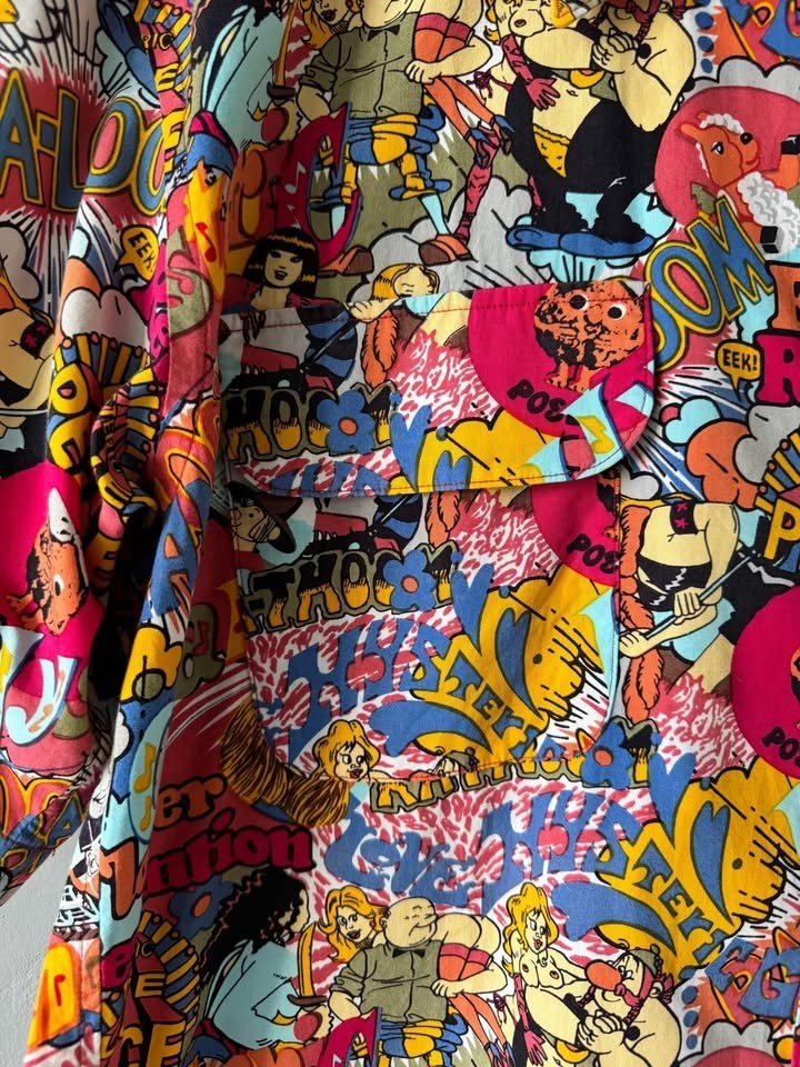 Hysteric Glamour Japan Shirt All-Over Print Cotton Flap Pockets Rare