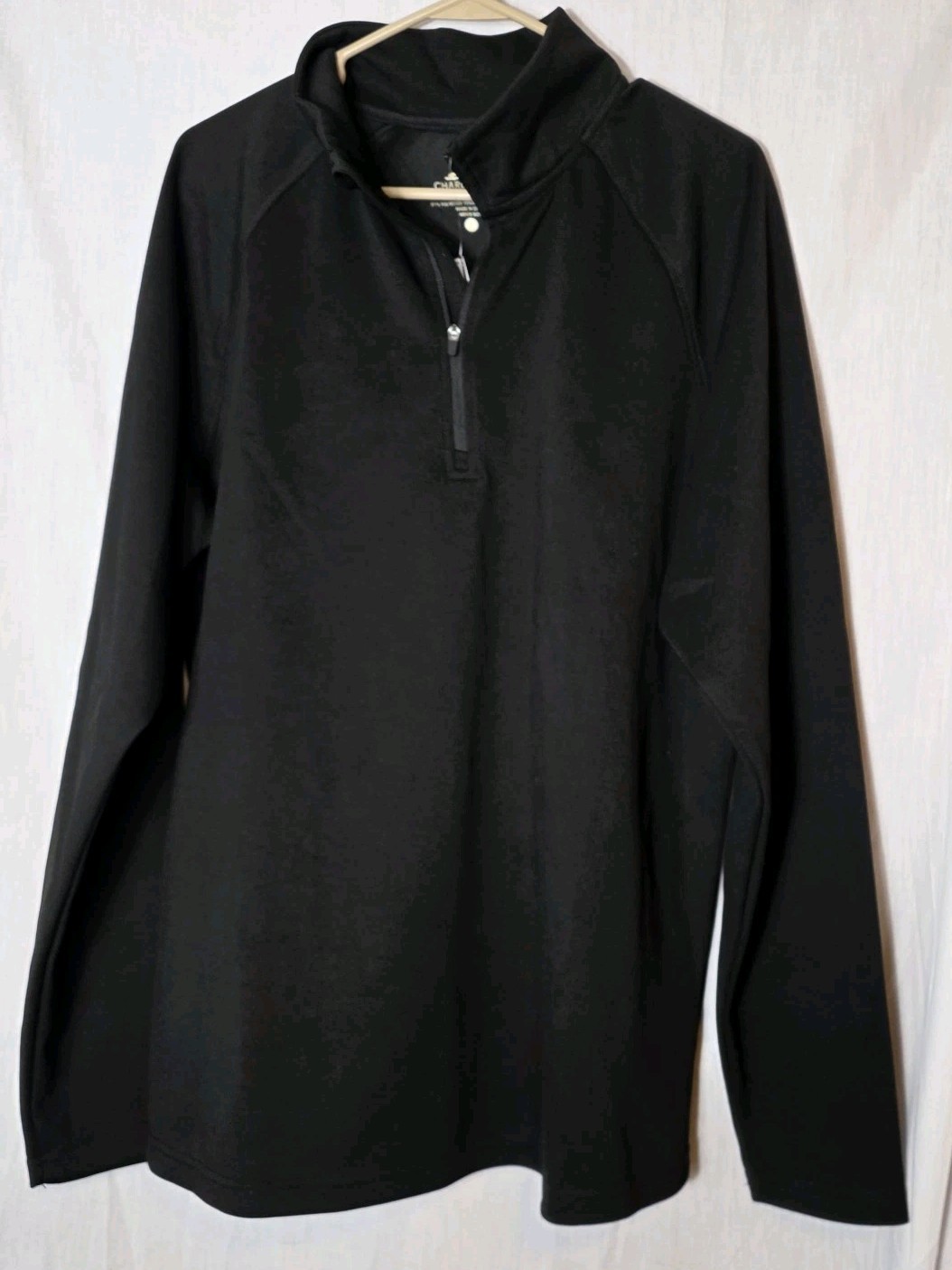 Charles River 9027 Seaport Mens Size L Black Quarter Zip Pullover NWT