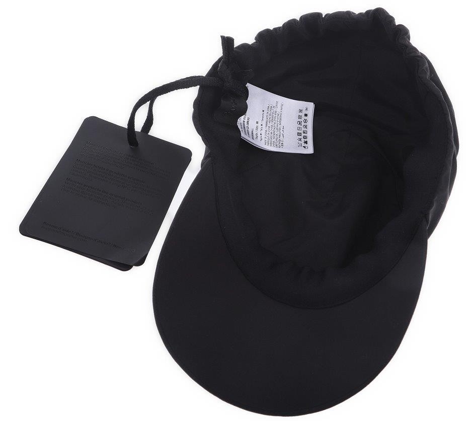 NEW MONCLER BLACK TECHNICAL NYLON SILICONE LOGO BASEBALL CAP HAT SMALL