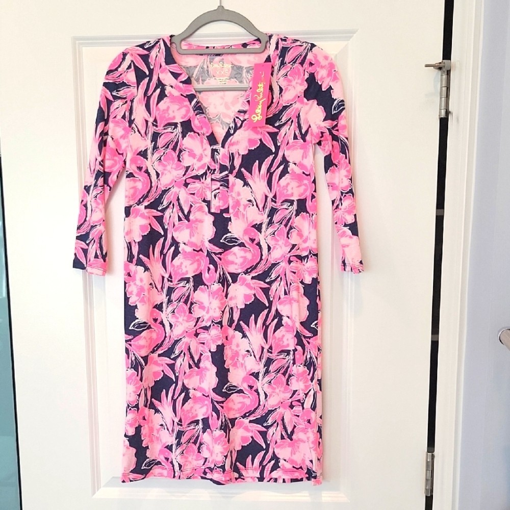 Lilly Pulitzer Pink Daphne Flamingo Dress Size XXS NWT