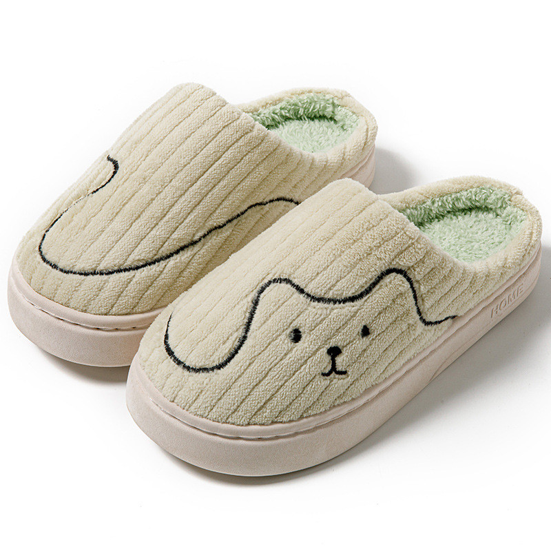 Cute Cat Plush Slippers Non Slip House Shoes Warm Indoor Bedroom Slippers