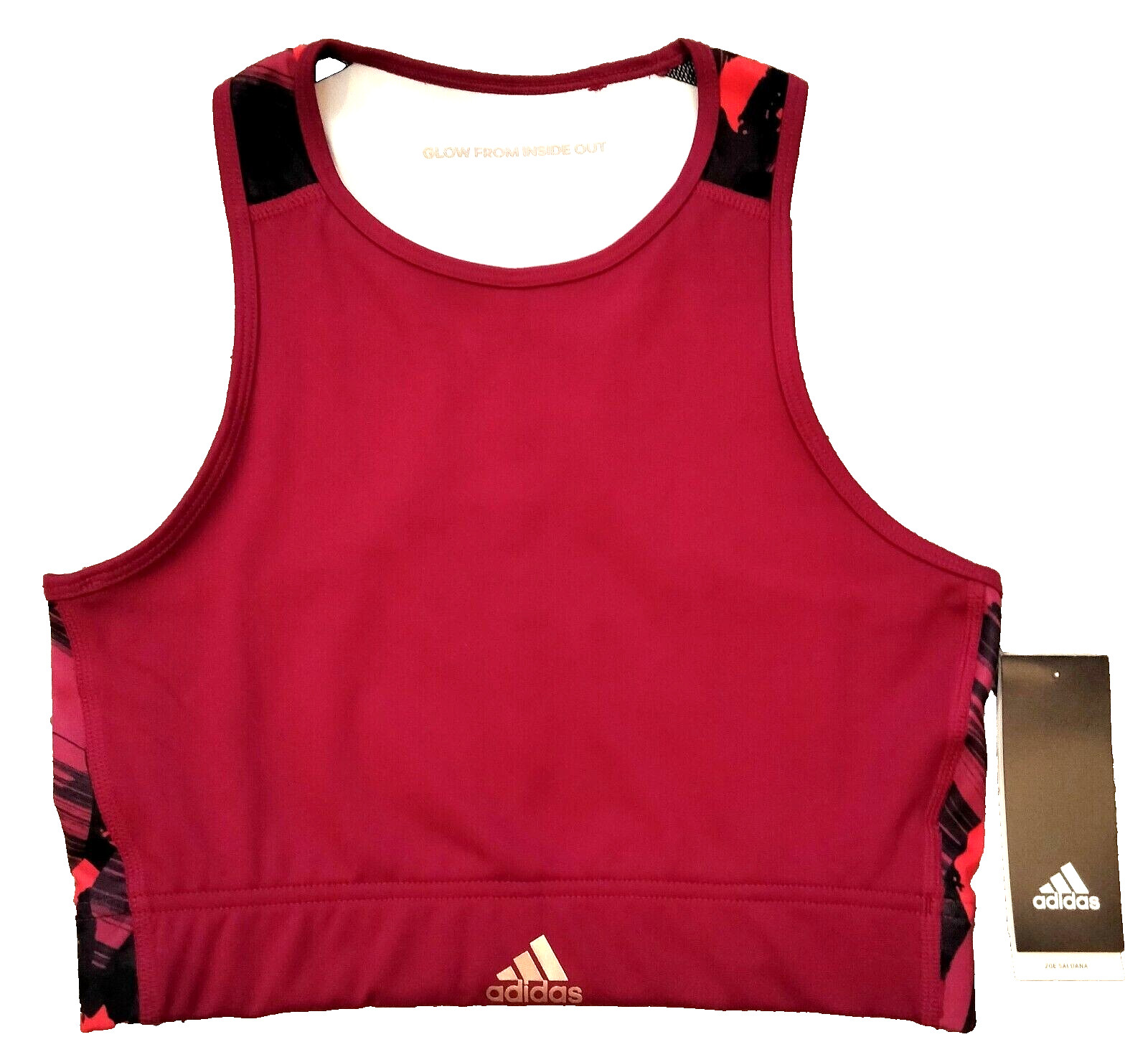 NWT Sz S Women’s Adidas X Zoe Saldana Power Berry Sports Bra Compression Fit