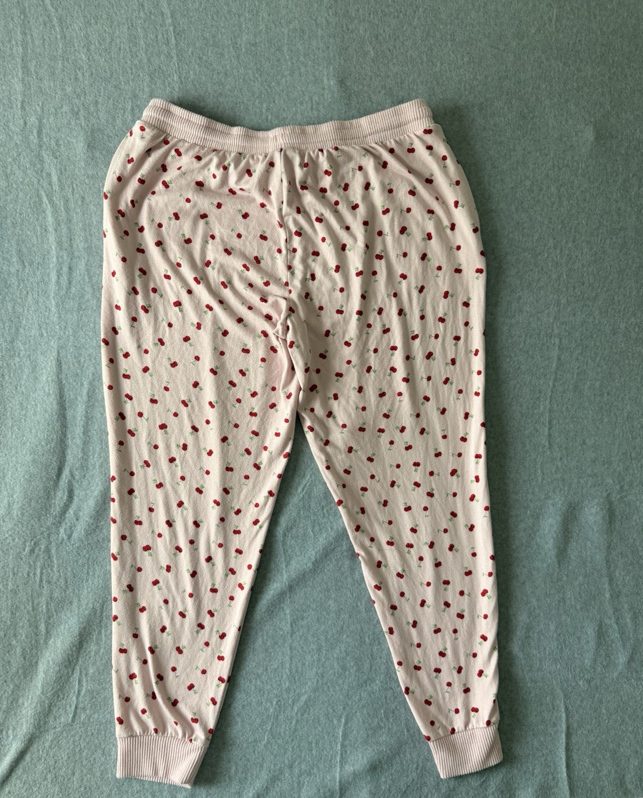 Joyspun Girls XL (16-18) Pink Cherry Print Jogger Lounge Pants Pockets