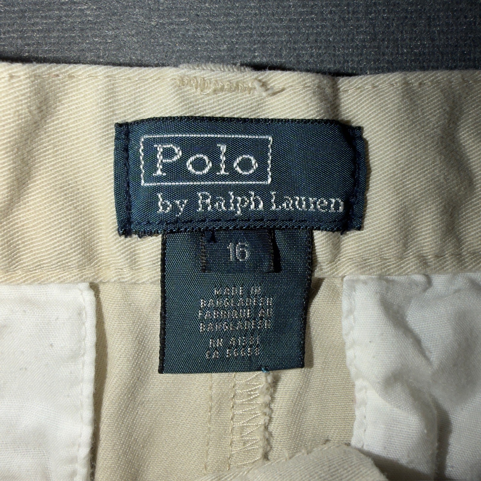 Polo Ralph Lauren Boys Khaki Chino Pants Size 16 Pleated Front Cotton Twill Tan
