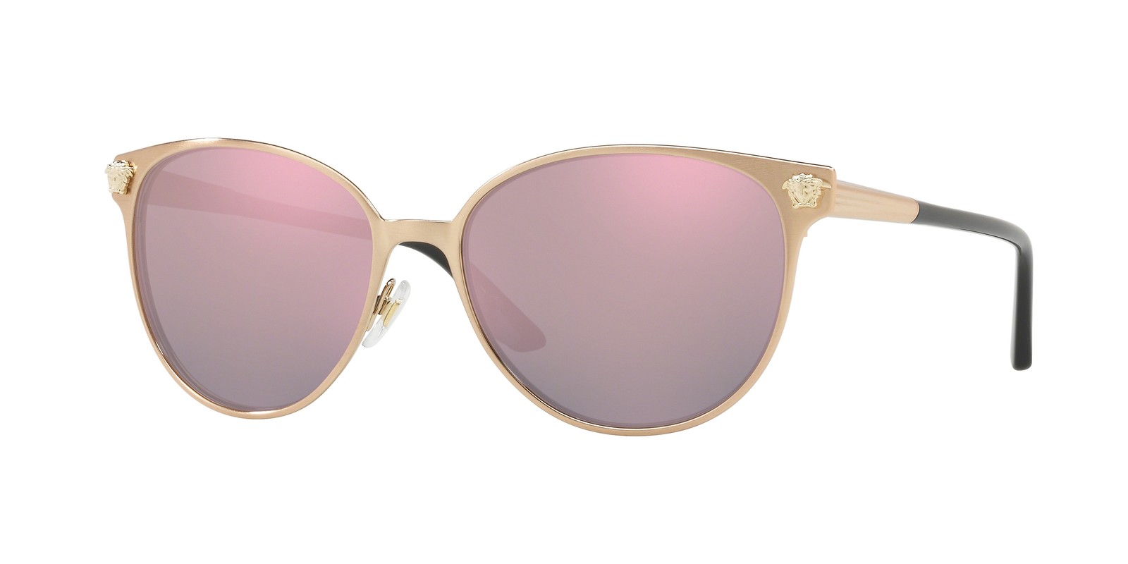 VERSACE VE2168 14095R Pink Gold Dark Grey Mirror Pink 57 mm Women’s Sunglasses