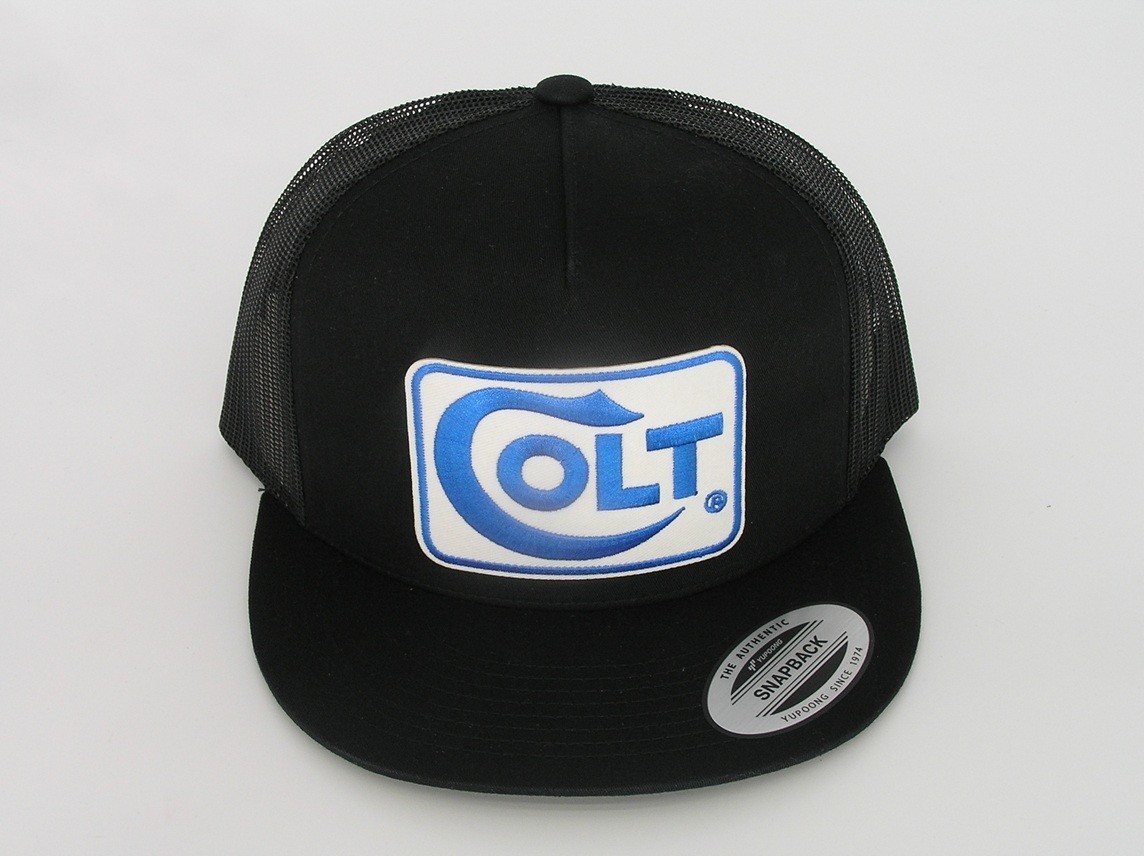 Colt Firearms Patch on Trucker Hat Yupoong Classic 6006 Snapback Black/Black