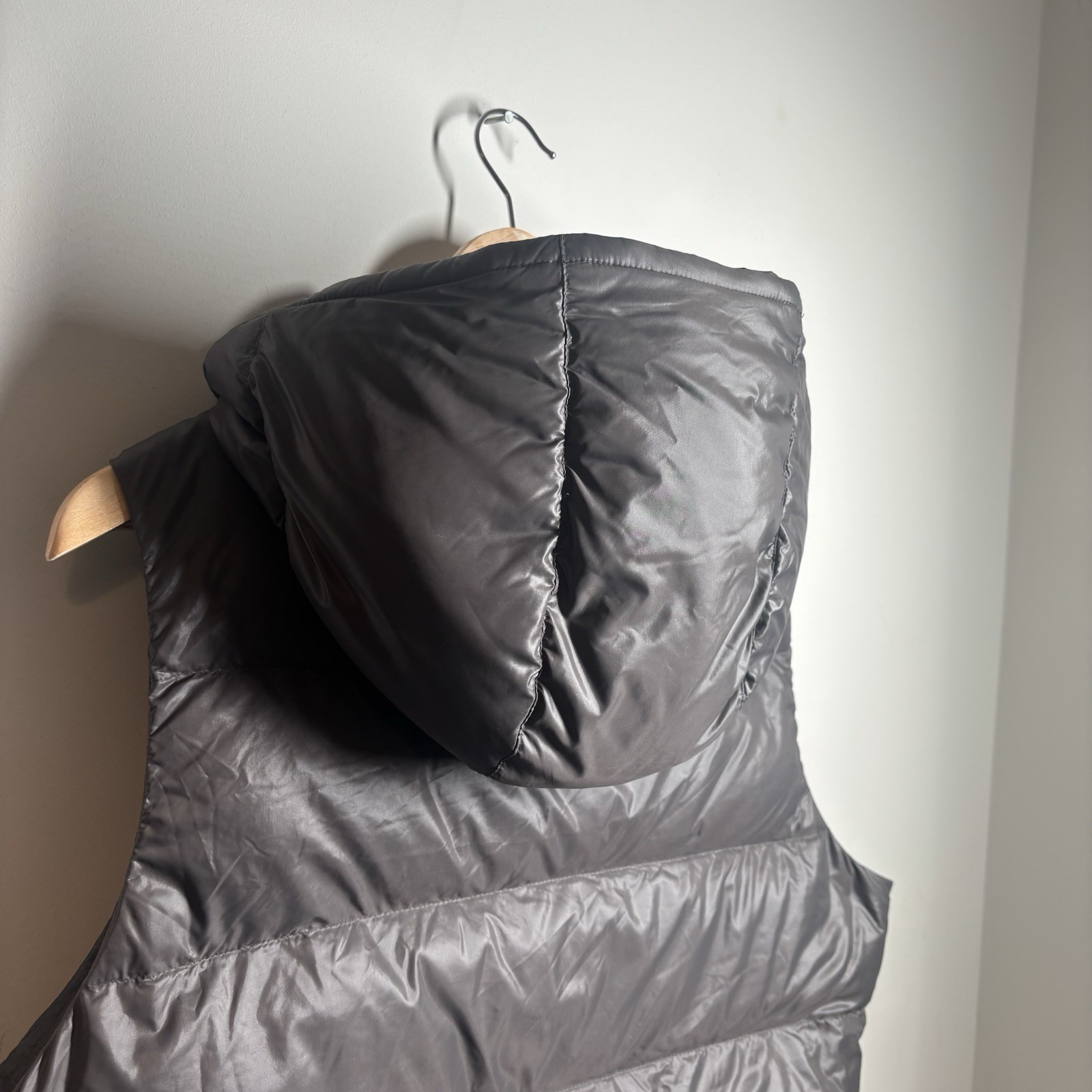 Nike Mens Down Filled Gilet Bodywarmer Jacket With Removable Hood Size XL