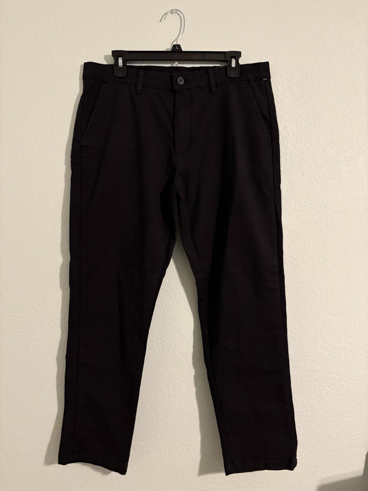 Savile Row Black Chino Dress Pants Trousers Men’s Size 34×30, Stretch Cotton