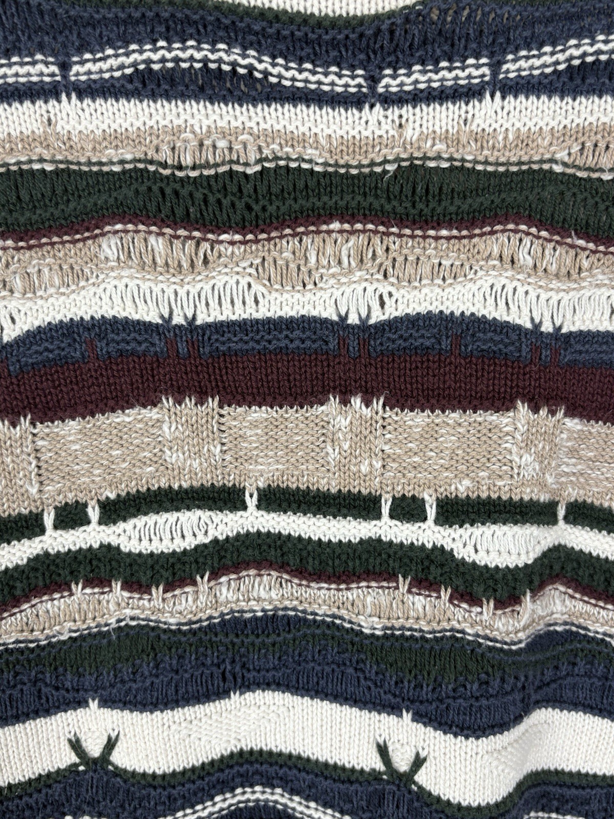 Geoffrey Beene Sweater Men’s Large Multicolor Textured Grunge Hip Hop 90s USA