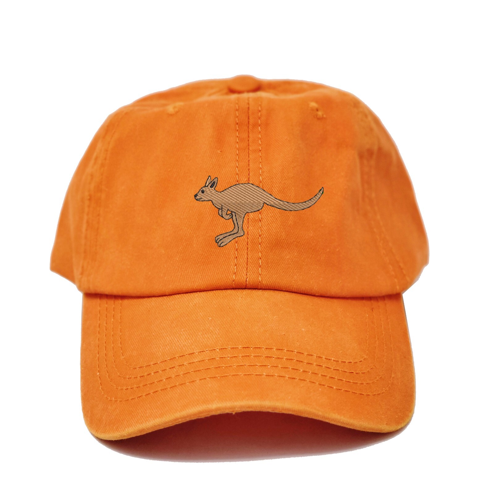 Kangaroo embroidered cotton baseball cap (available in many colors)
