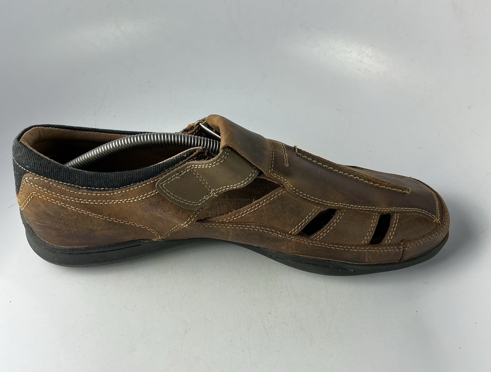 Skechers Men’s Striking Berra Fisherman Leather Sandals Brown Sz 12 US Medium