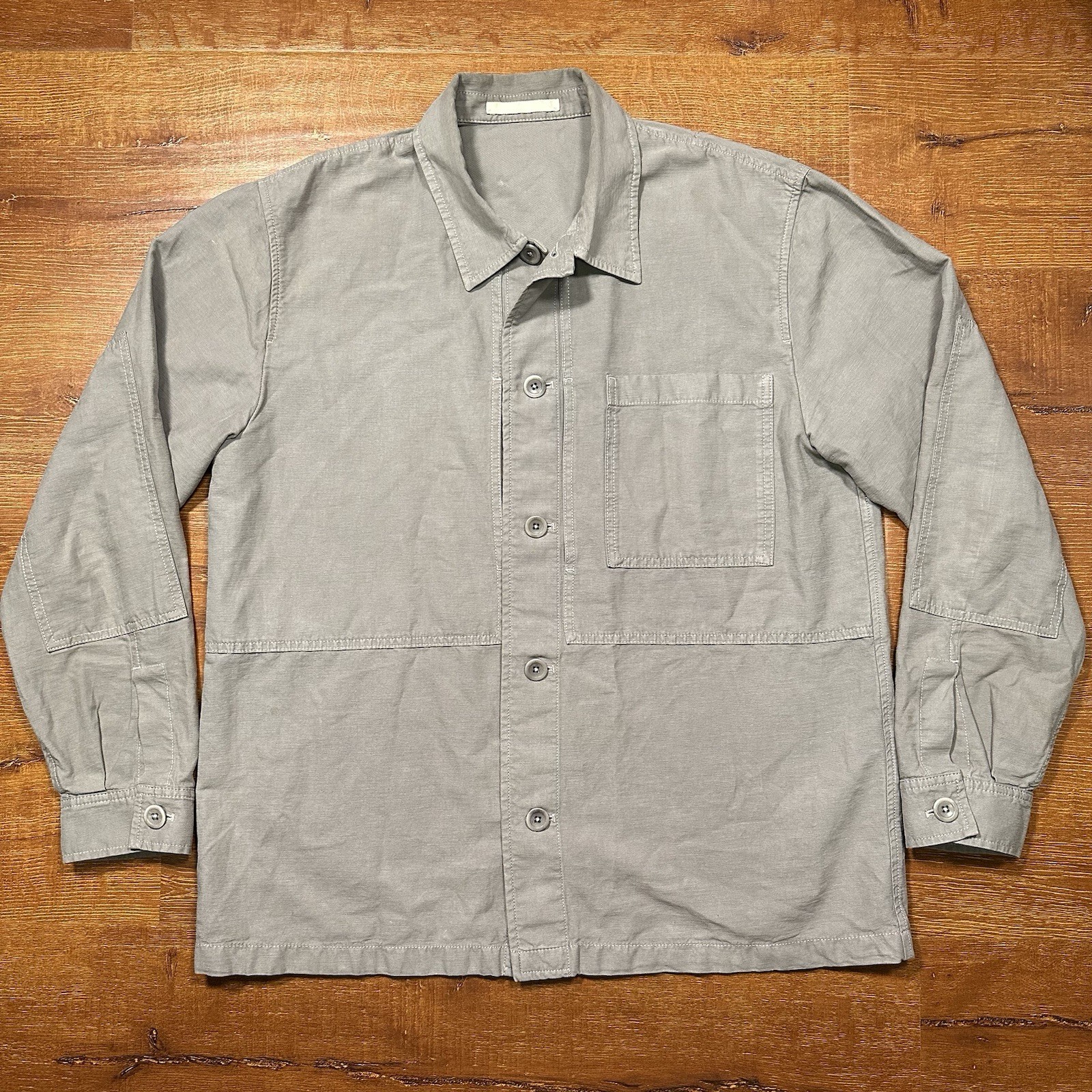 Norse Projects Kyle Overshirt Jacket Mens XL Gray Linen Cotton Layer Utility Alt