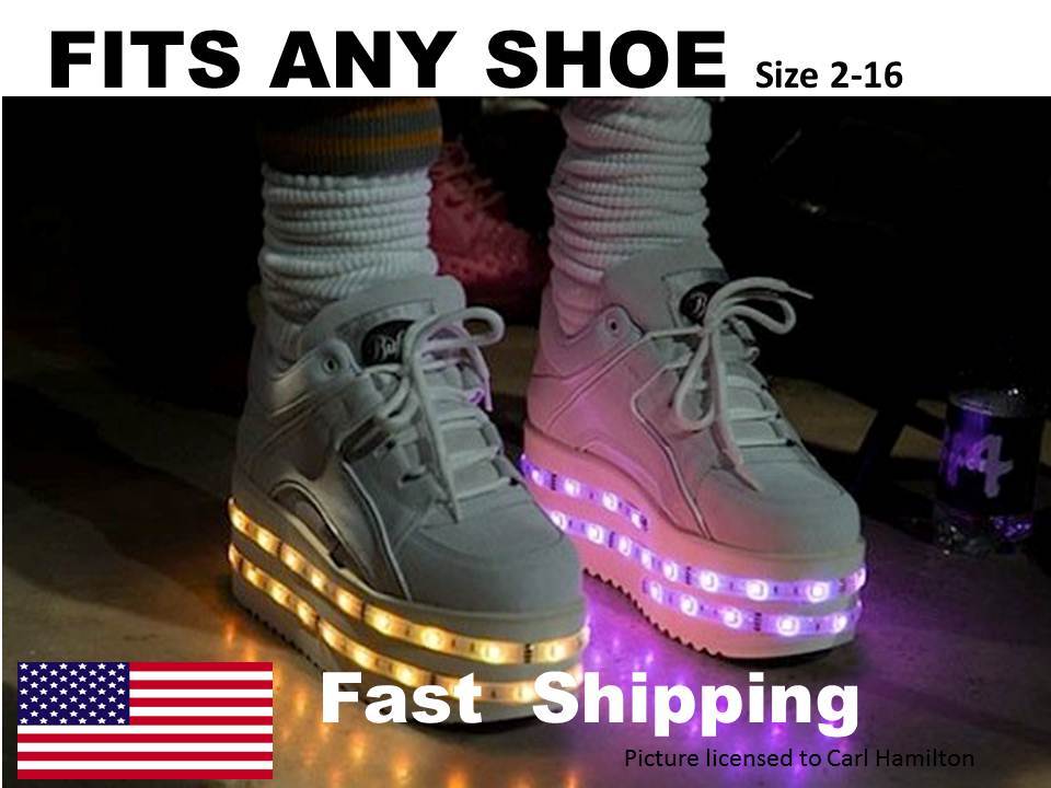 LED Shoe KIT — light up YOUR shoes — kit fits NIKE size 7 8 9 10 11 12 13 14