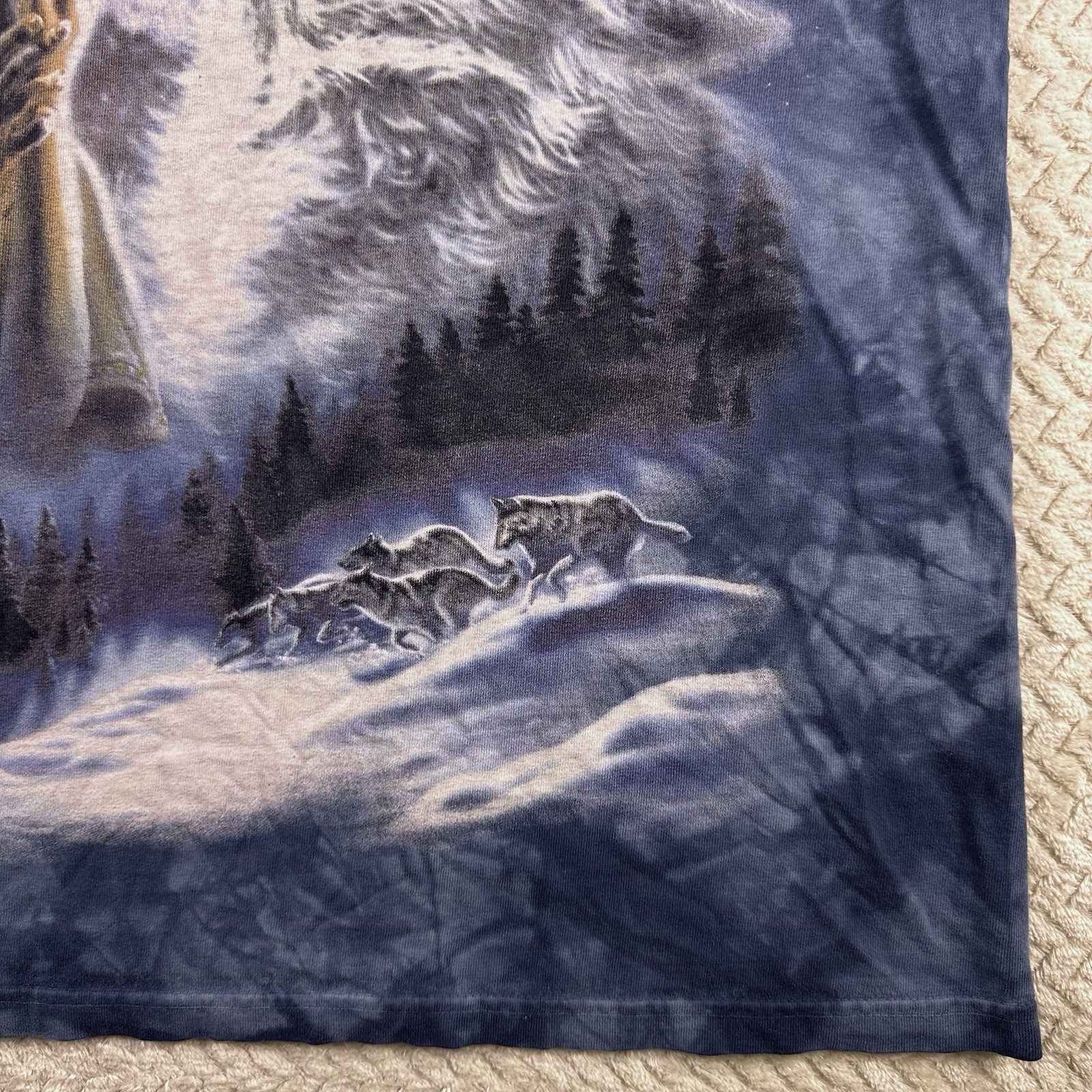 Vintage 90’s Tie Dyed The Mountain Wolf Spirit Native Size Medium