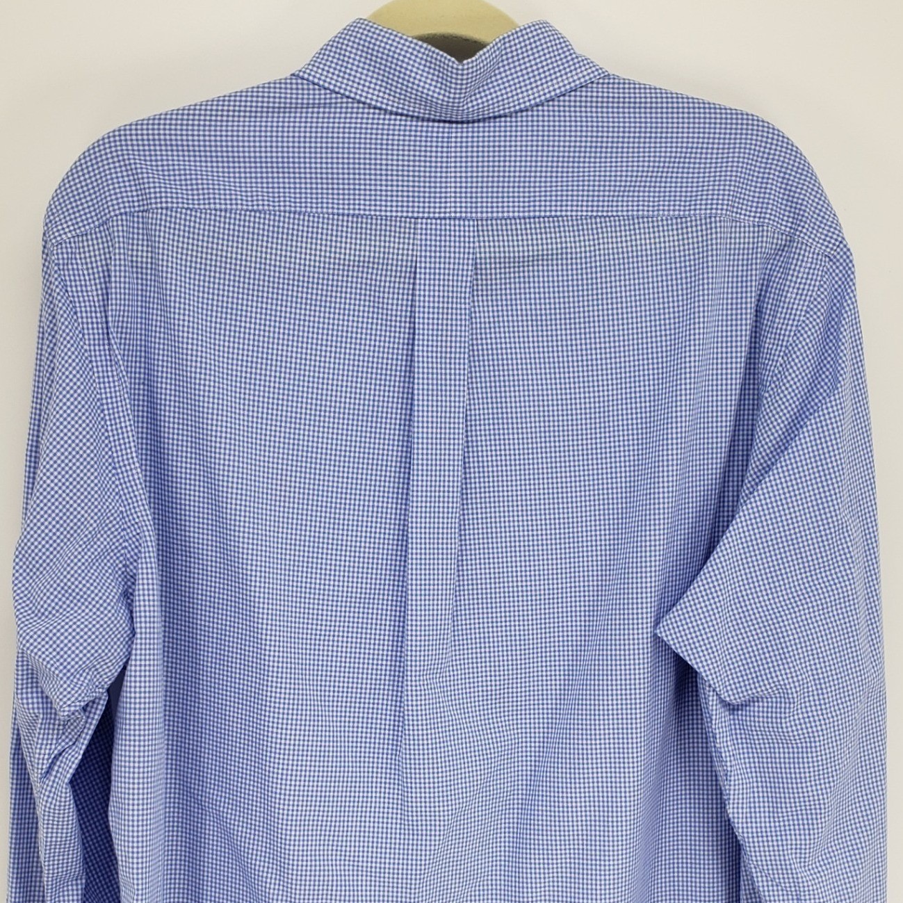 Ralph Lauren Gingham Button Down Shirt Mens L Blue Pink Check Plaid Long Sleeve