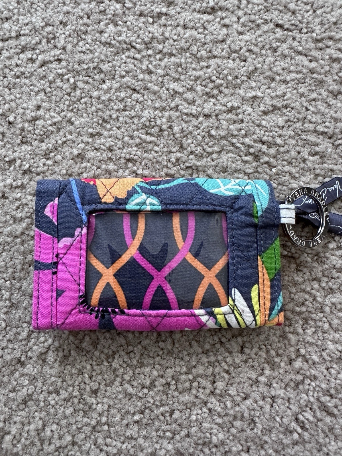 Vera Bradley Push Lock Wallet In Retired Jazzy Blooms Pattern
