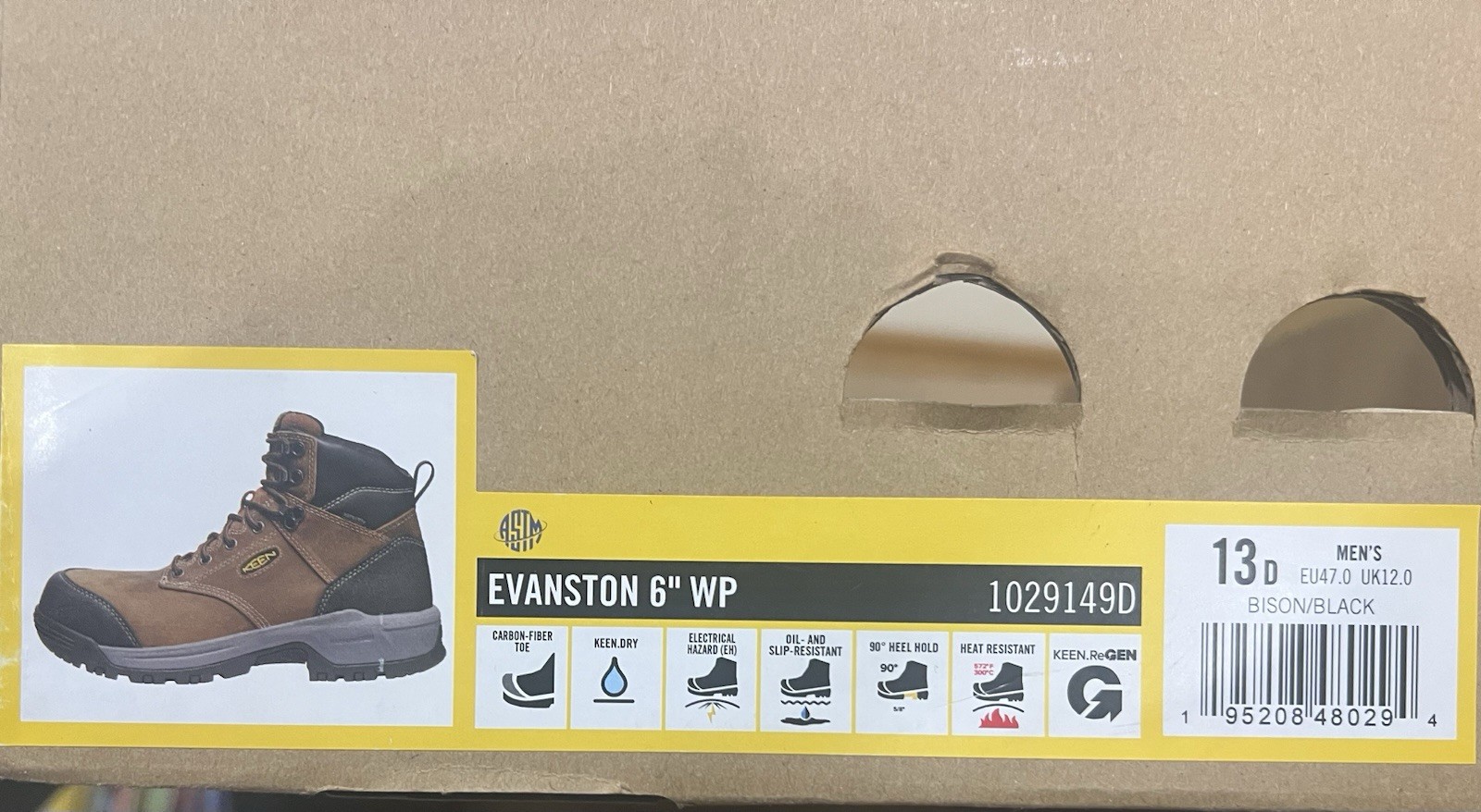 13 D KEEN Utility Men’s Evanston 6″ Waterproof Carbon Safety Toe Work Boots