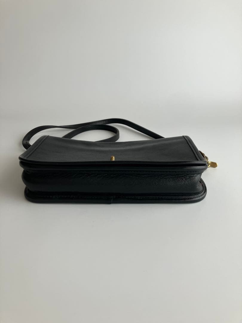 Coach Old Leather Shoulder Bag Black 9.3 x 5.9 x 1.4 inches Used