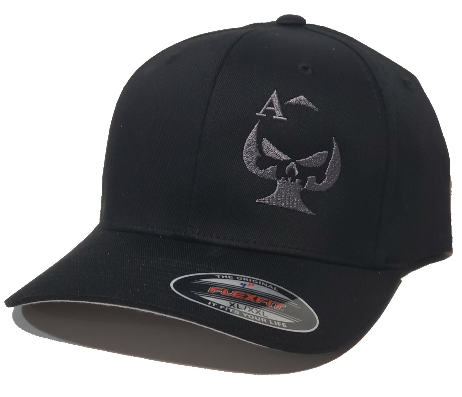 Ace of Spades Sniper Embroidered 2XL XXL 7 3/8 – 8 FLEXFIT Black Cap Hat 6277