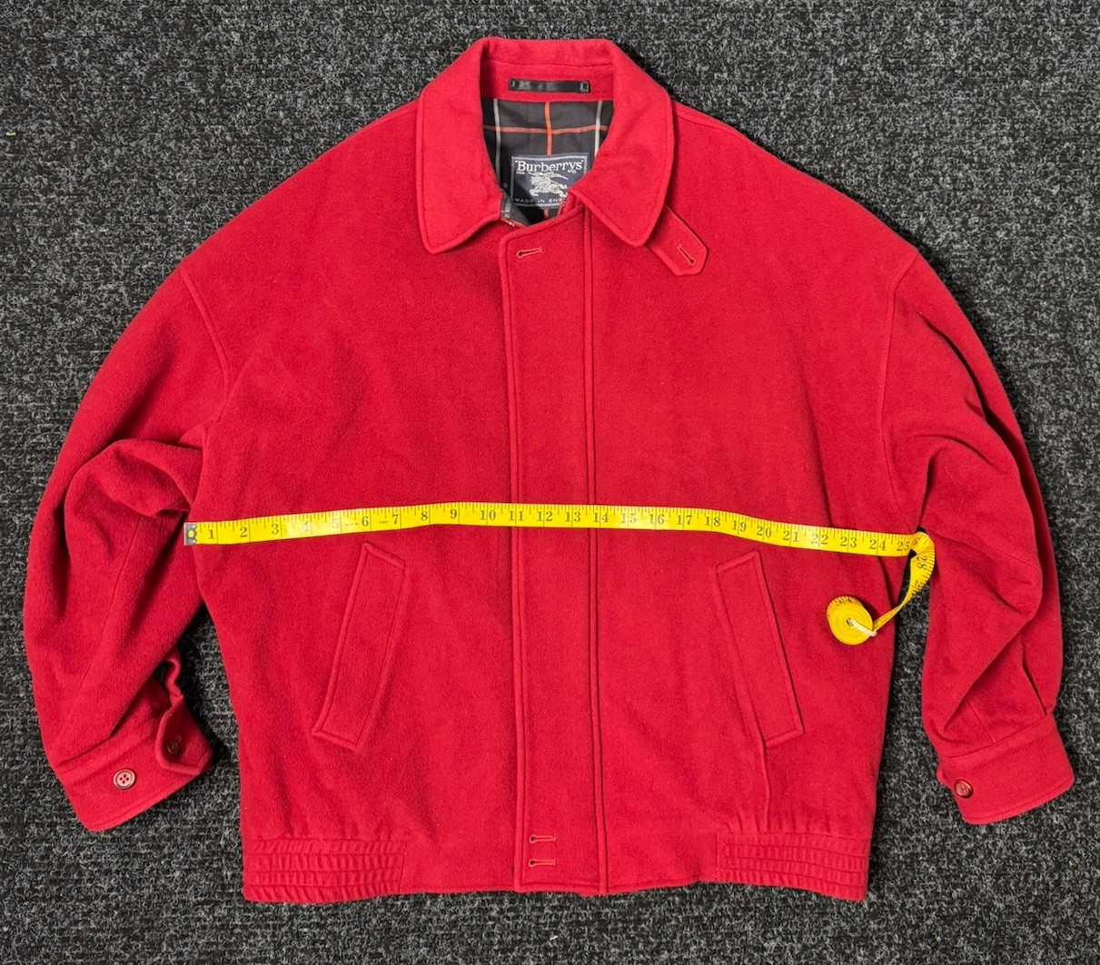 Burberrys Made in England check Harrington Red Jacket Size: See Pictures ….