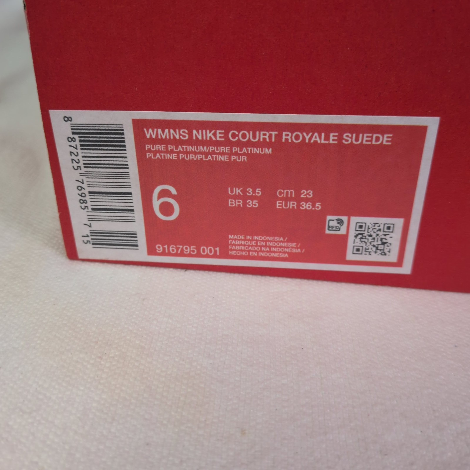 Nike Court Royale Suede Cream White 916795-001 Women’s Size 6 New
