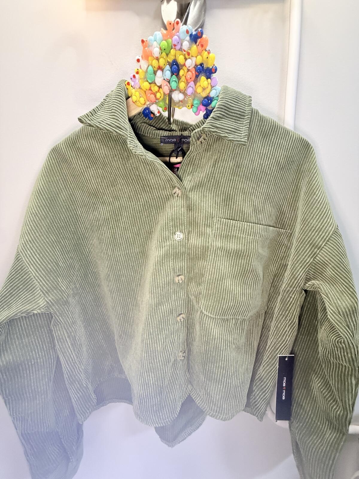 Moa Moa Light Green Corduroy Button-Up Shirt Jacket – Deftduck Curated