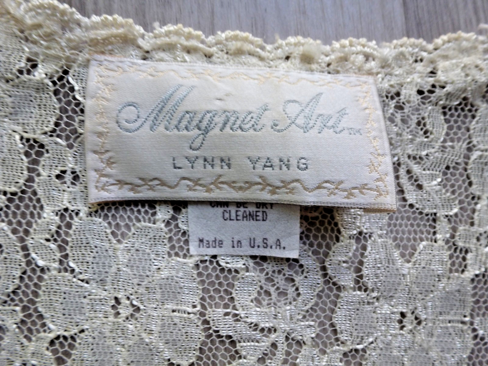 Vtg Magnet Art Lynn Yang Lace Cover Up Top S Embroidered Details Boho Festival