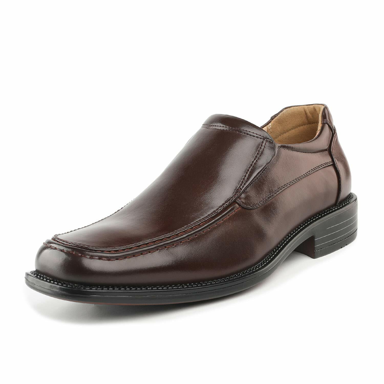 Bruno Marc Men’s Leather Lined Square Toe Formal Dress Loafers Slip On Shoes US