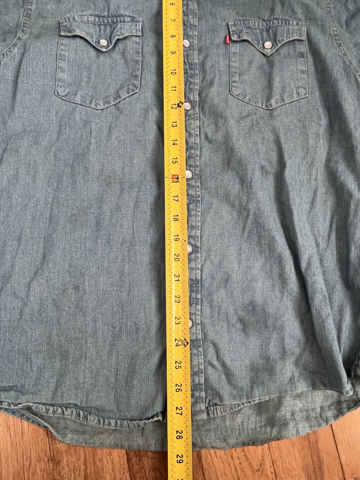 Lot 2 Levi’s Sawtooth Western Shirts Pearl Snap Denim Wash Color Transfer Grunge