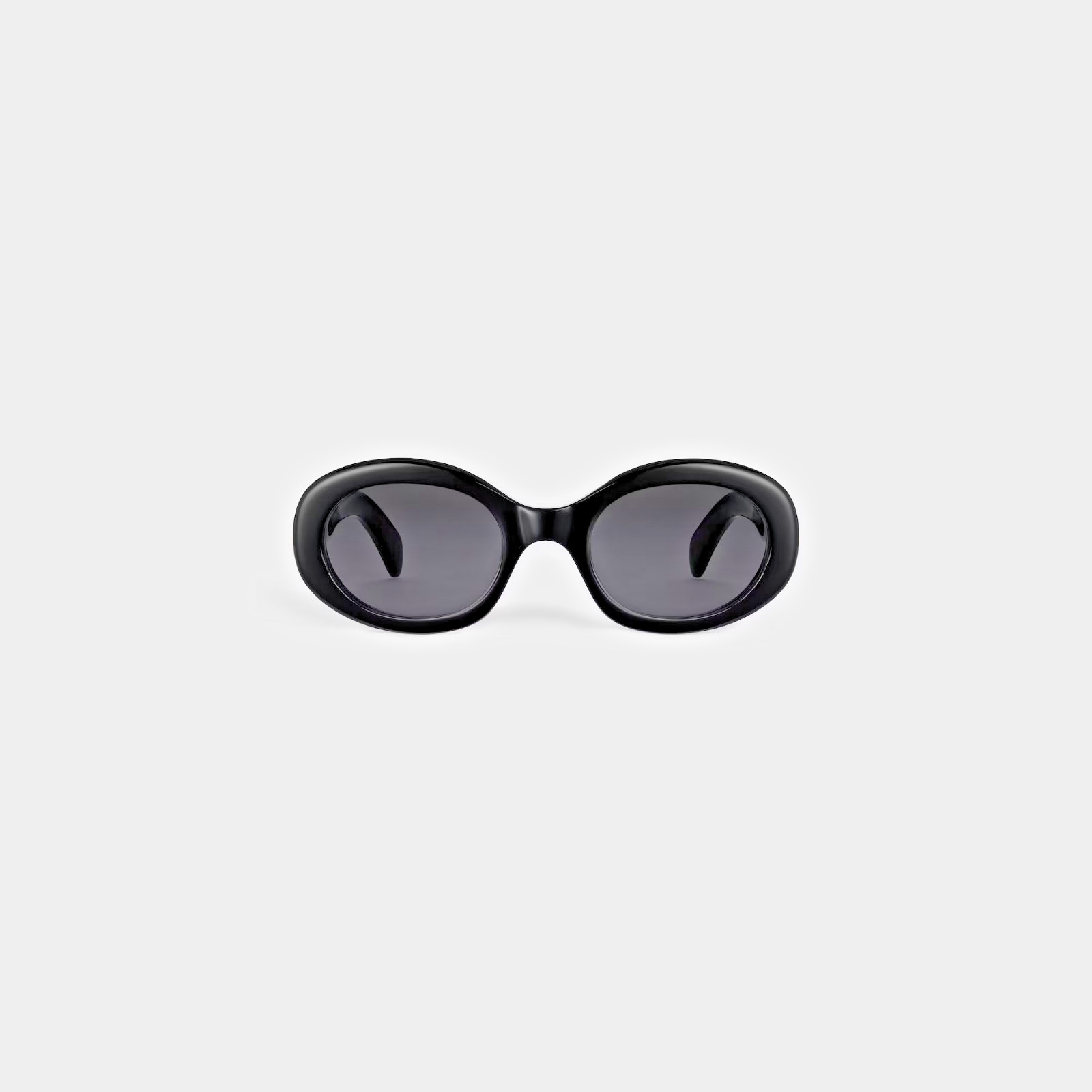 Celine Triomphe CL40194U Sunglasses Black Acetate Oval Grey Lens Pre-Owned