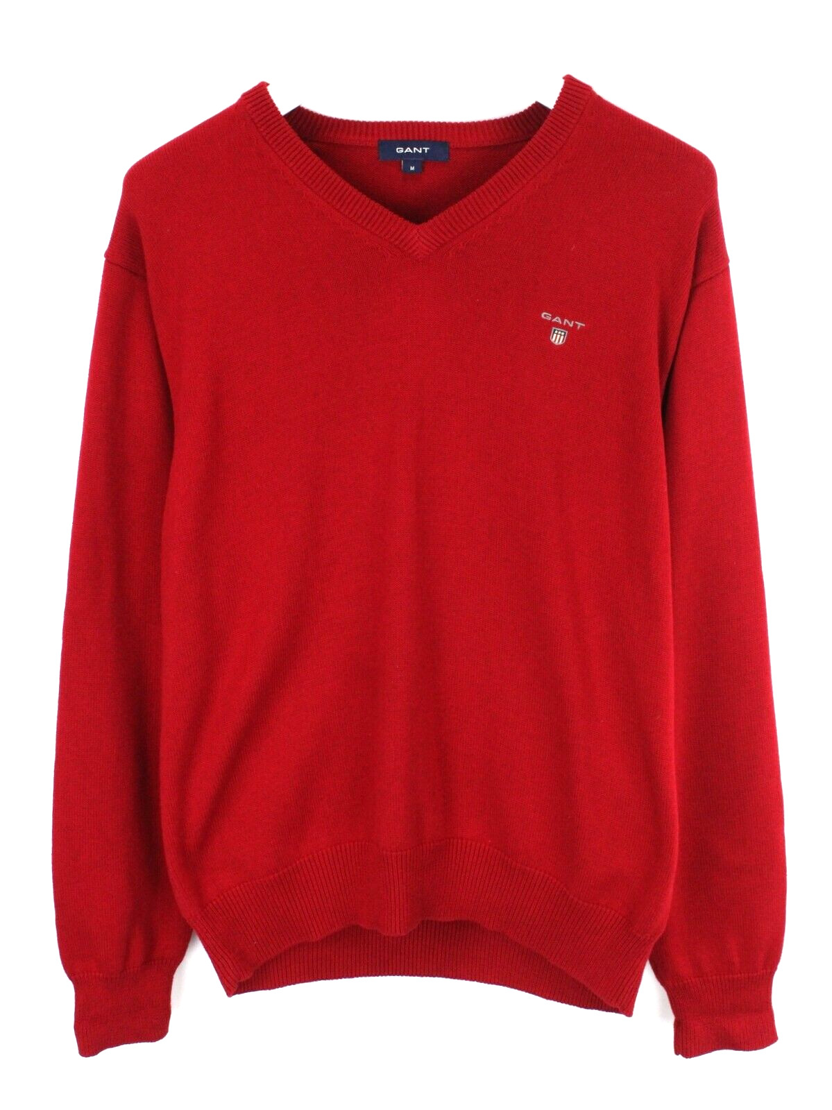 GANT Jumper Mens M (MEDIUM) V-Neck Red Pullover Sweater