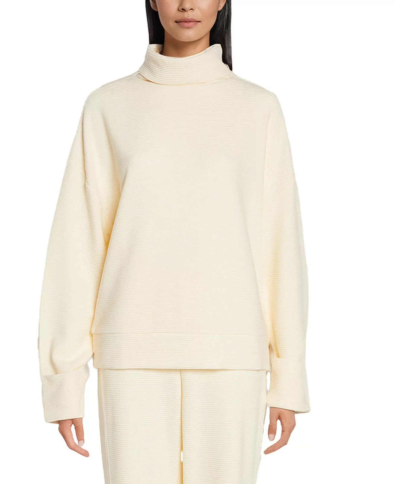 Three Dots Nova Relaxed Turtleneck Sweater Women’s XLarge Egret Pullover L/S