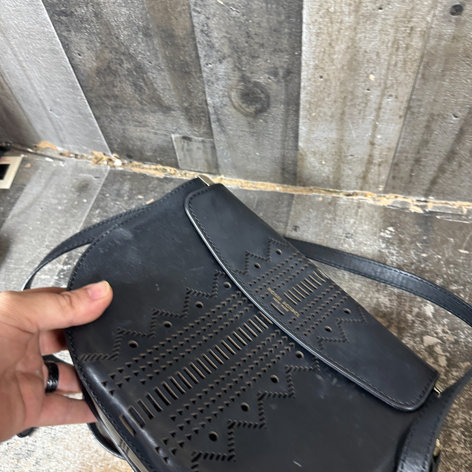 Henri Bendel Half Circle Bag Black Shoulder Bag