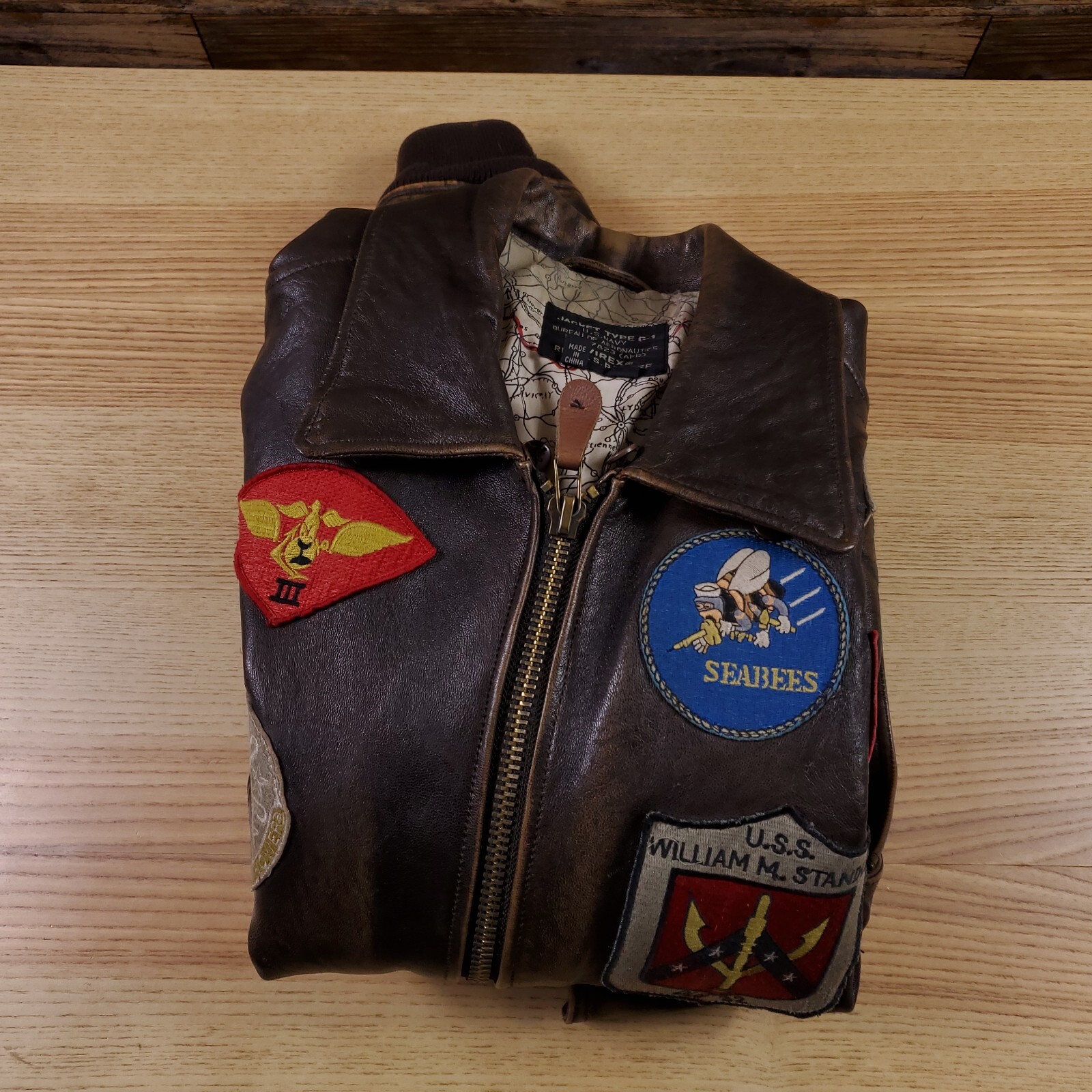 VTG AVIREX Type G-1 Leather Flight Bomber Jacket Size S or M